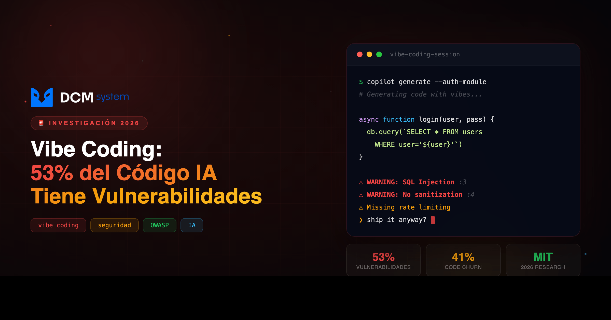 Vibe Coding: 53% del Código IA Tiene Vulnerabilidades